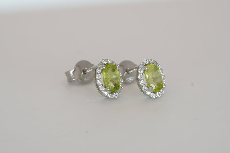 Orecchini peridoto e diamanti